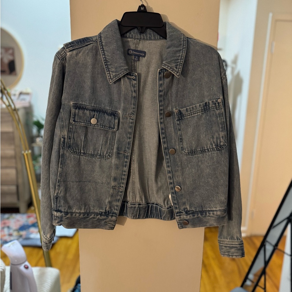 Revolve Vintage Denim Jacket 90s Oversized Baggy Trucker Coat - Picture 4 of 6